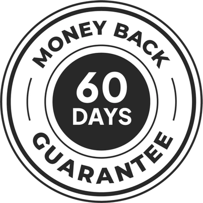 60-day money-back guarantee seal