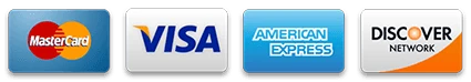 Accepted cards: Mastercard, Visa, American Express, Discover
